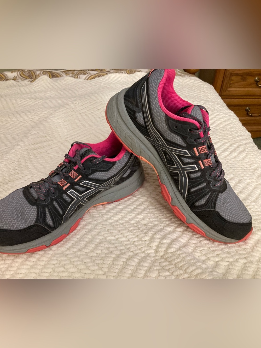 ASICS GEL-VENTURE 7 WOMEN Trail Running Shoe Tough Terrain Pink/Gray Sz 9